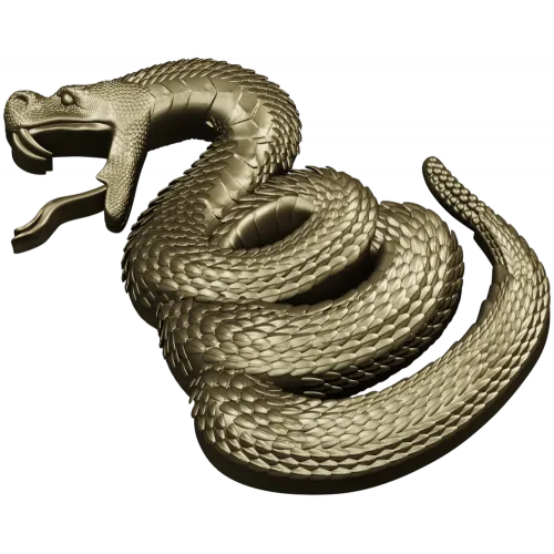 Coiled Viper - high-relief STL 3D model for CNC milling