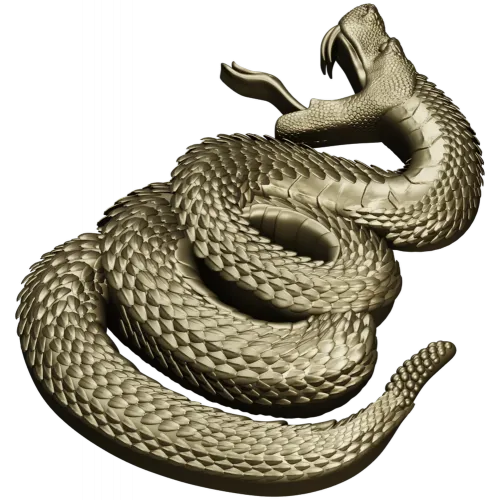 Coiled Viper - high-relief STL 3D model for CNC milling