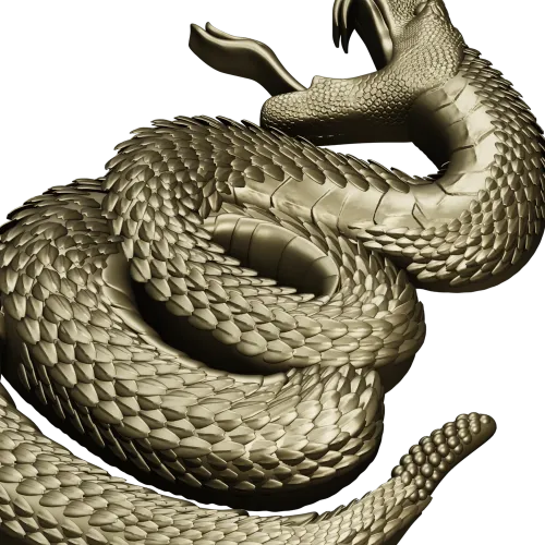 Coiled Viper - high-relief STL 3D model for CNC milling