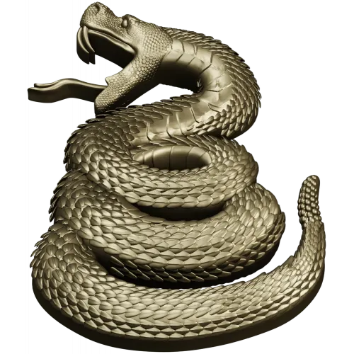 Coiled Viper - high-relief STL 3D model for CNC milling