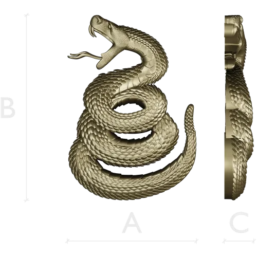 Coiled Viper - high-relief STL 3D model for CNC milling