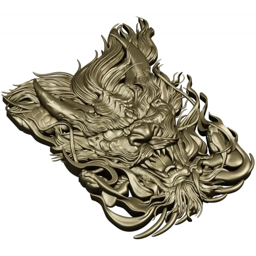 Embermane Dragon Head - high-relief 3D STL model for CNC carving