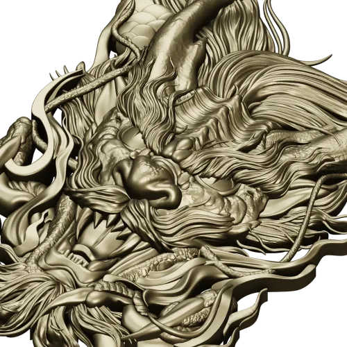 Embermane Dragon Head - high-relief 3D STL model for CNC carving