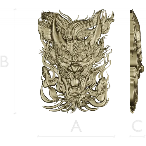 Embermane Dragon Head - high-relief 3D STL model for CNC carving