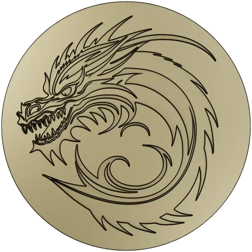 Dragon Wave Medallion - STL 3D Model for CNC