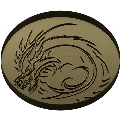 Dragon Wave Medallion - STL 3D Model for CNC