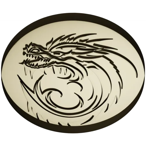 Dragon Wave Medallion - STL 3D Model for CNC
