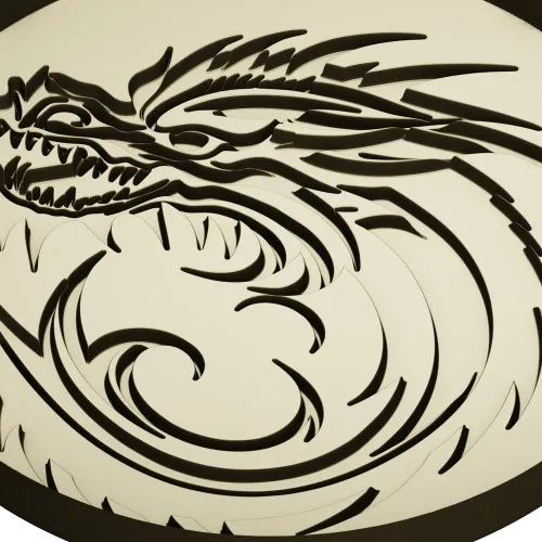Dragon Wave Medallion - STL 3D Model for CNC