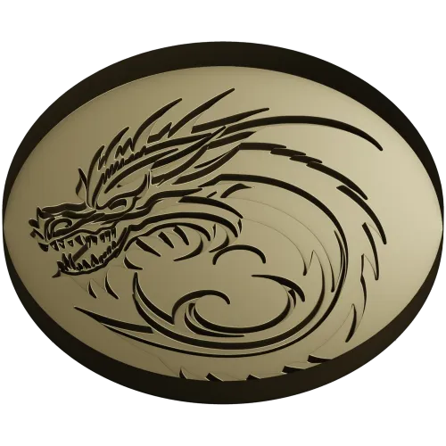 Dragon Wave Medallion - STL 3D Model for CNC