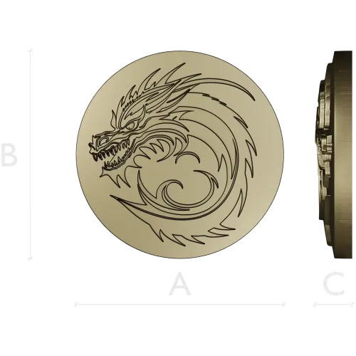 Dragon Wave Medallion - STL 3D Model for CNC