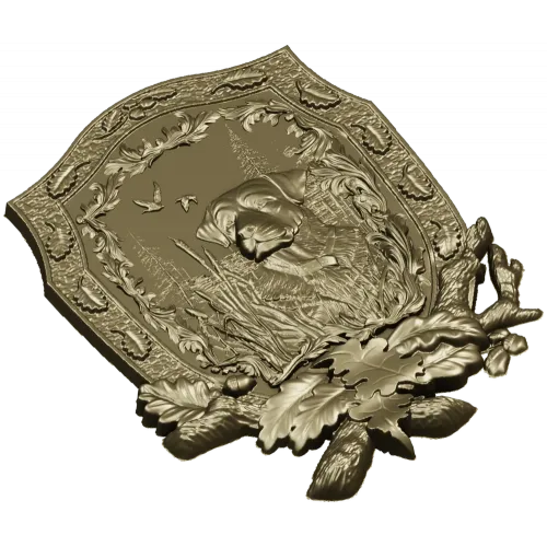 Панно-щит с собакой в лесу - 3D модель STL для ЧПУ