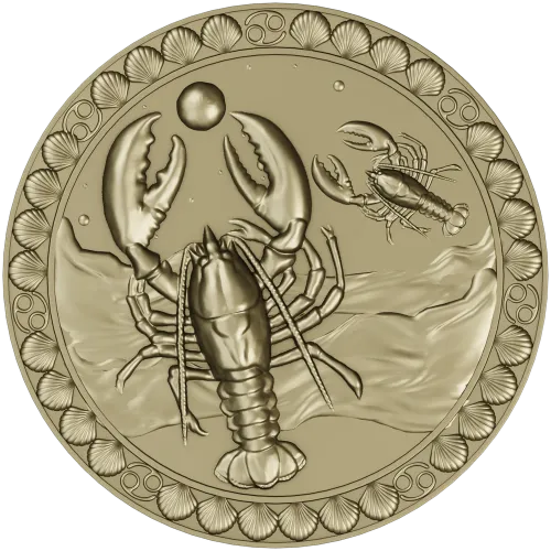 Медальон Морской рак - STL для ЧПУ