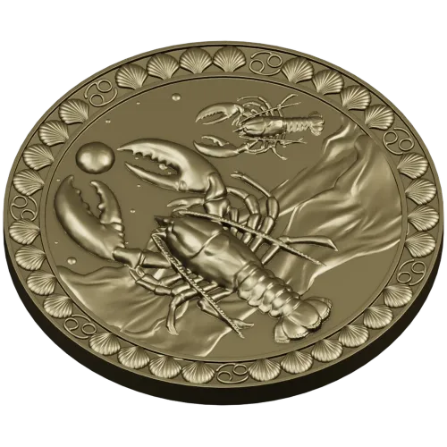 Медальон Морской рак - STL для ЧПУ