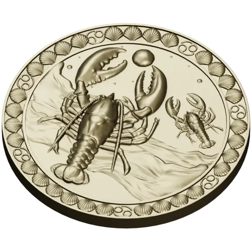 Медальон Морской рак - STL для ЧПУ