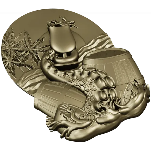 Kraken's Bounty Relief - high-relief STL 3D model for CNC