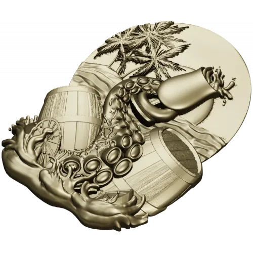 Kraken's Bounty Relief - high-relief STL 3D model for CNC