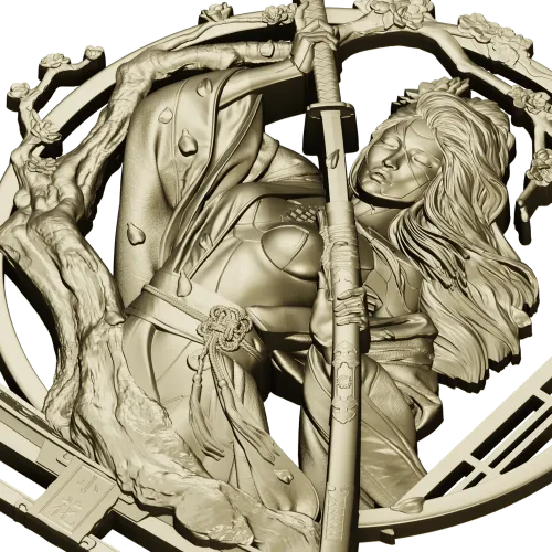 stl модель "Гейша-воительница" - 3d модель stl для ЧПУ