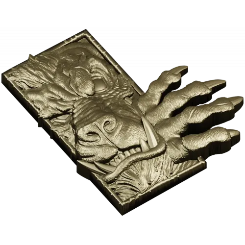 Wolf Paw Breakthrough - high-relief STL for CNC