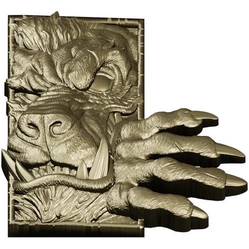 Wolf Paw Breakthrough - high-relief STL for CNC