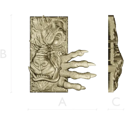 Wolf Paw Breakthrough - high-relief STL for CNC