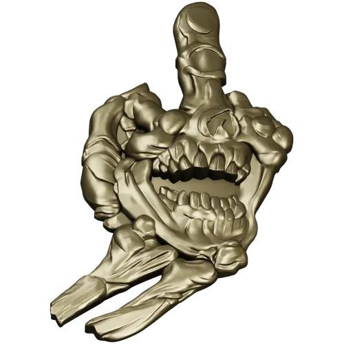 Defiant Skullhand - 3D STL model for CNC relief