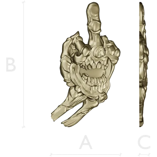 Defiant Skullhand - 3D STL model for CNC relief