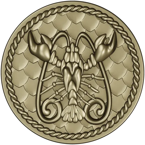 Cancer Zodiac Medallion STL - 3D Model for CNC Milling