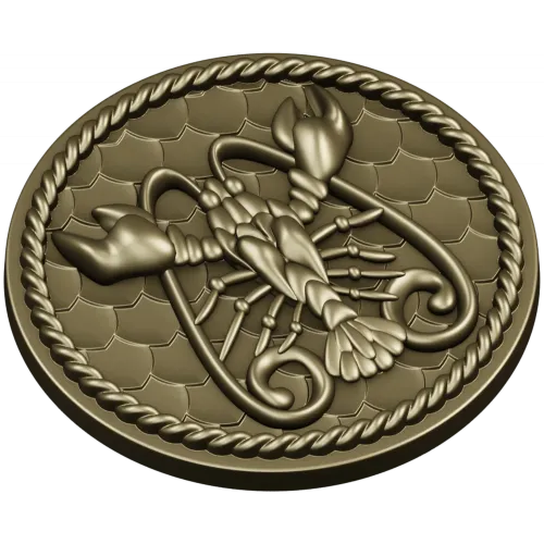 Cancer Zodiac Medallion STL - 3D Model for CNC Milling
