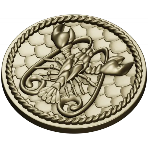 Cancer Zodiac Medallion STL - 3D Model for CNC Milling