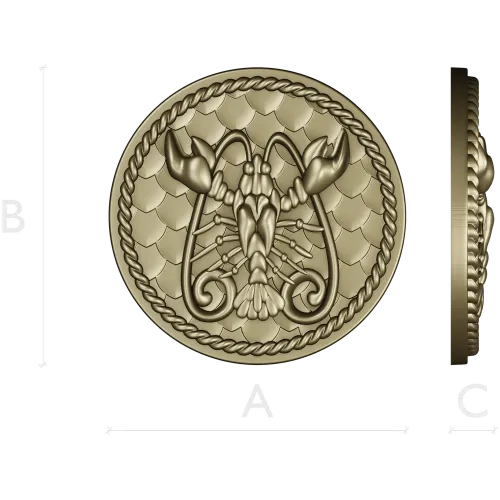 Cancer Zodiac Medallion STL - 3D Model for CNC Milling