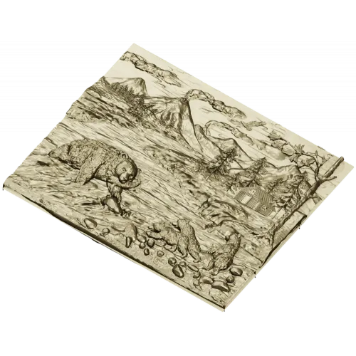 Fishing Bears bas-relief STL for CNC milling