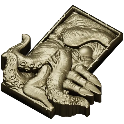 Kraken Embrace - octopus relief STL 3D model for CNC