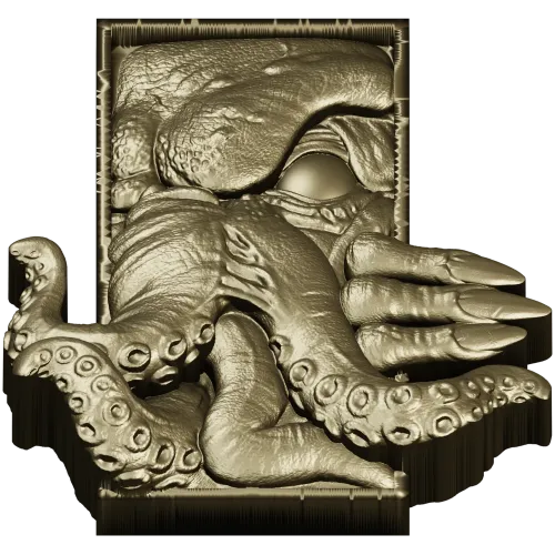 Kraken Embrace - octopus relief STL 3D model for CNC