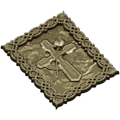 Celtic Cross with Rose - Relief Panel STL for CNC