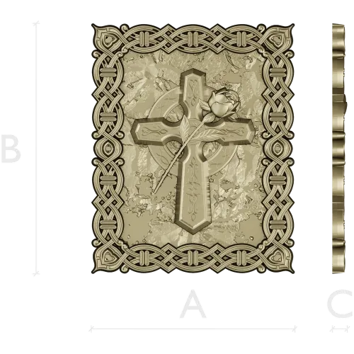 Celtic Cross with Rose - Relief Panel STL for CNC