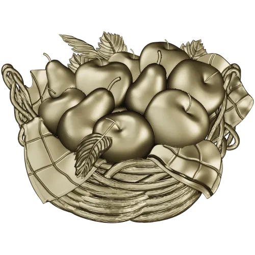 Fruit Basket Relief STL for CNC