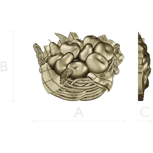 Fruit Basket Relief STL for CNC