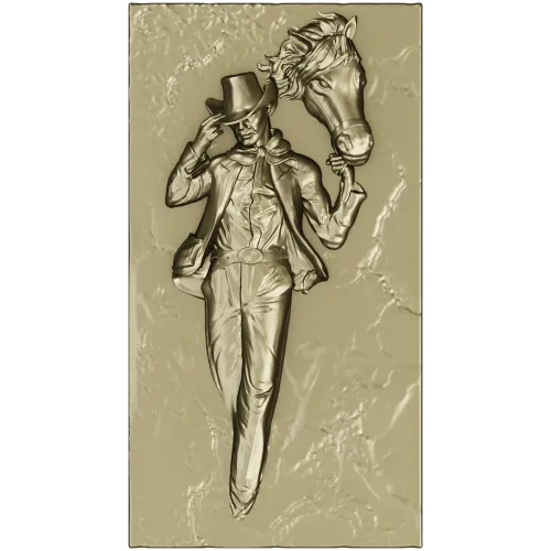 Cowboy and Horse High-Relief STL for CNC Routing