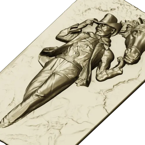 Cowboy and Horse High-Relief STL for CNC Routing