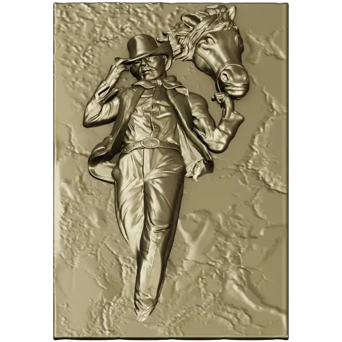 Cowboy and Horse High-Relief STL for CNC Routing