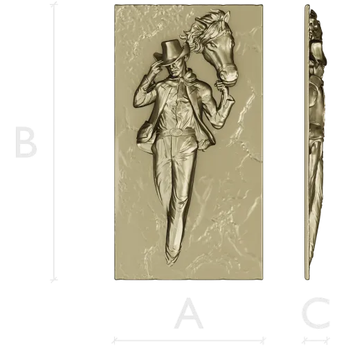 Cowboy and Horse High-Relief STL for CNC Routing