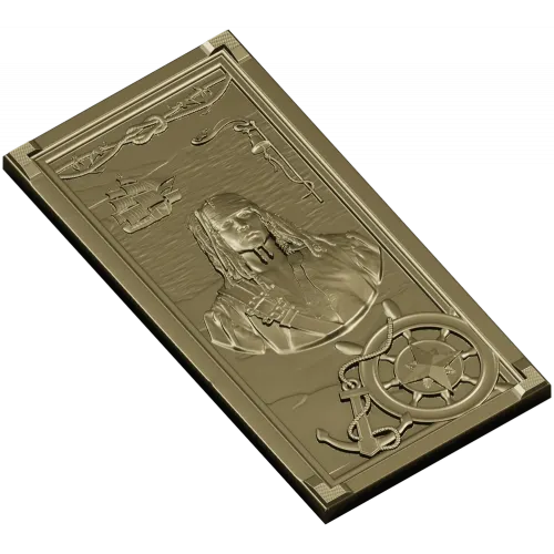 Pirate Captain High-Relief STL Panel for CNC