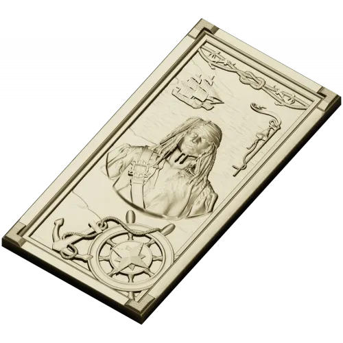 Pirate Captain High-Relief STL Panel for CNC