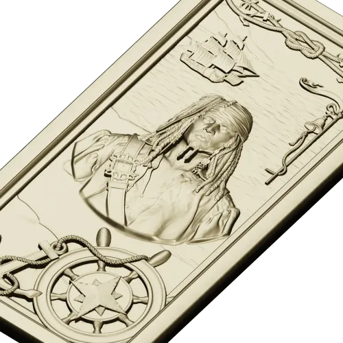 Pirate Captain High-Relief STL Panel for CNC