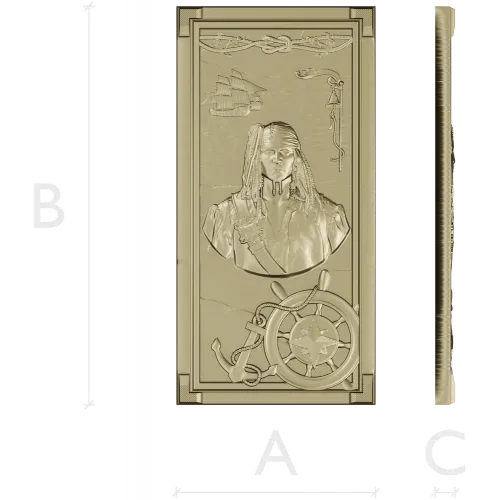 Pirate Captain High-Relief STL Panel for CNC