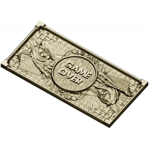 Game Over High-Relief Plaque STL for CNC