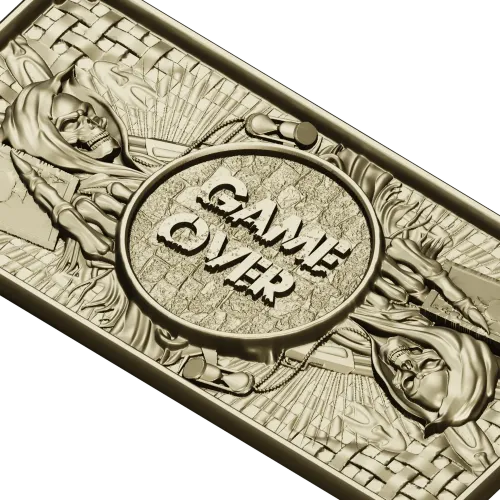 Game Over High-Relief Plaque STL for CNC