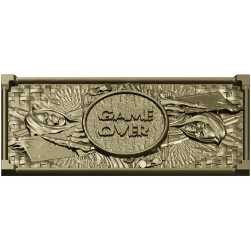Game Over High-Relief Plaque STL for CNC