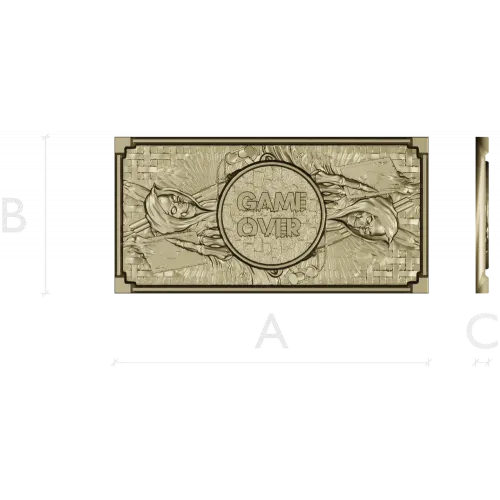 Game Over High-Relief Plaque STL for CNC