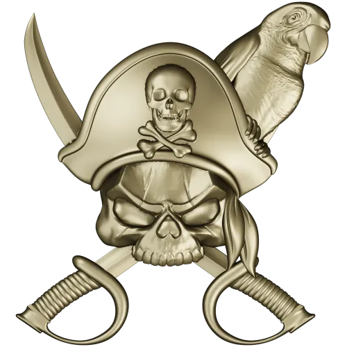 Pirate Skull with Parrot - STL 3D Model for CNC